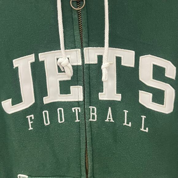 Vintage NFL Reebok New York Jets Full Zip Sewn Letters Hoodie Jacket ~ Men's LG - Picture 2 of 6